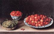 MOILLON, Louise Still-Life with Cherries, Strawberries and Gooseberries ag oil on canvas